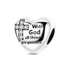 925 Sterling Silver Heart Charm Beads for Bracelets and Necklaces