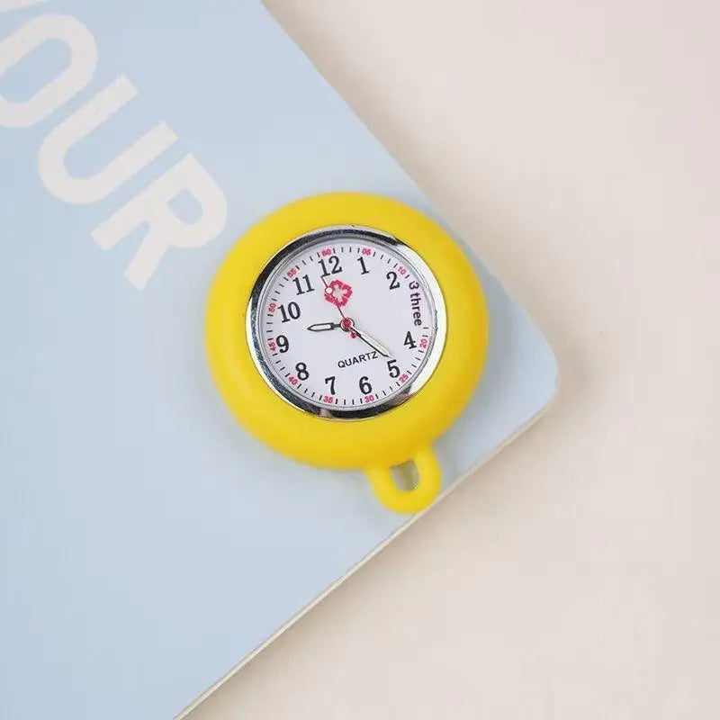 Colorful Silicone Nurse Pocket Watch with Brooch Pin