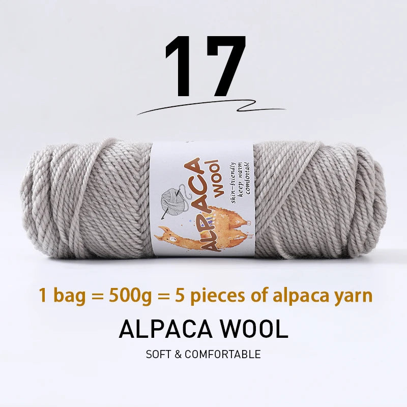 Luxurious Alpaca Wool Blend Yarn — 500g Thick Knitting Yarn