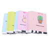 A set of pink and yellow cards for a smart drawing robot toy featuring cactus and circle designs.