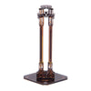 A desktop puzzle decoration model kit of a phoenix crown made of dark metal with an ornate stand.