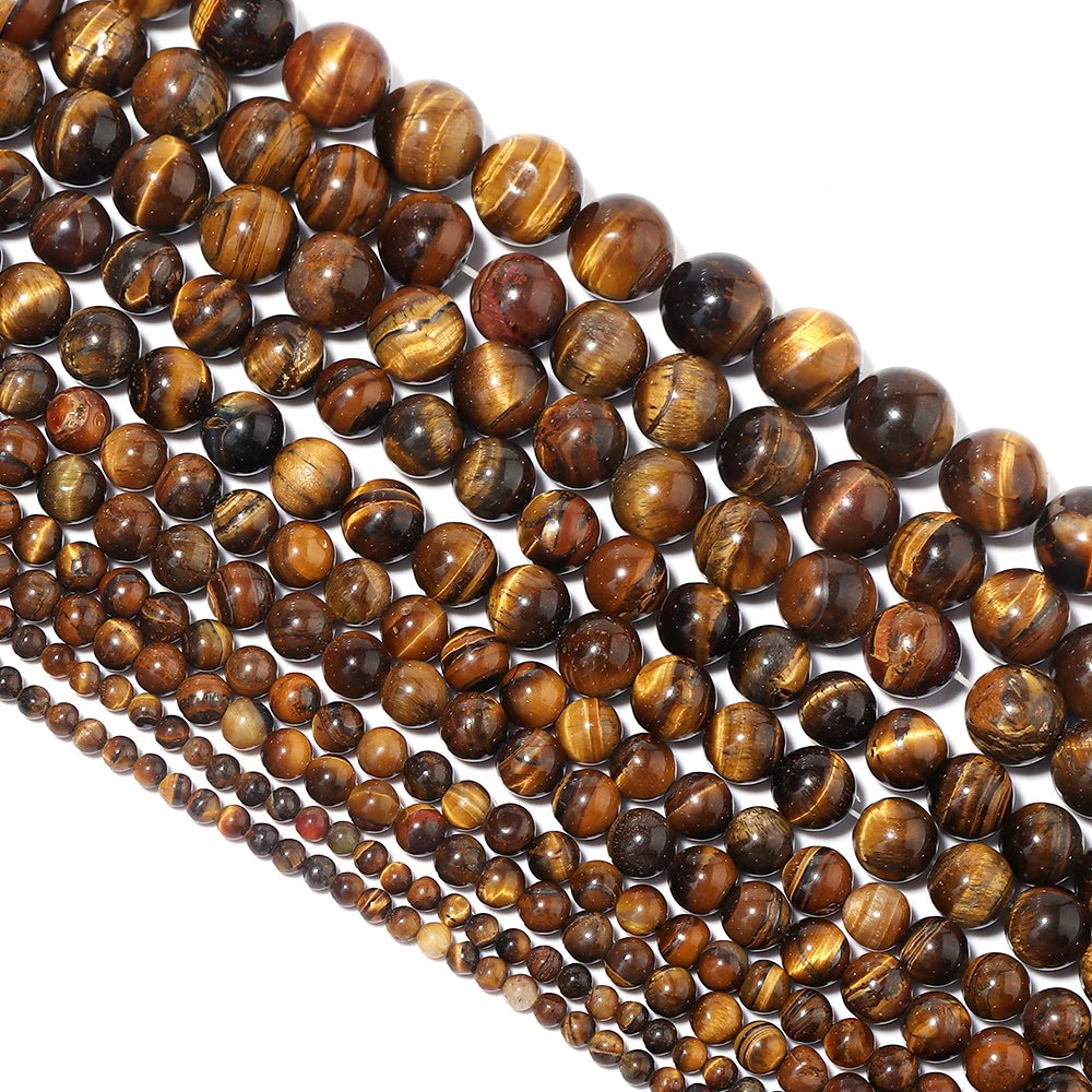 Natural Yellow Tiger Eye Stone Beads for DIY Jewelry Making