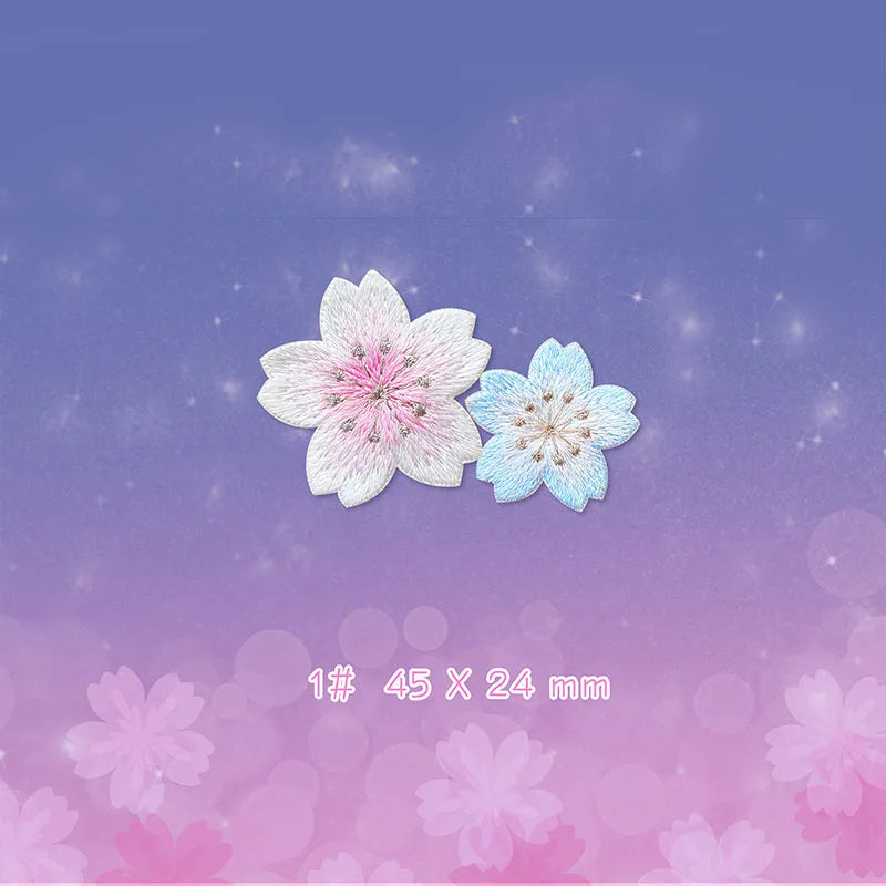 Cherry Blossom Embroidered Patches for DIY Decoration