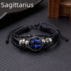 Zodiac Sign Luminous Leather Wrap Bracelet
