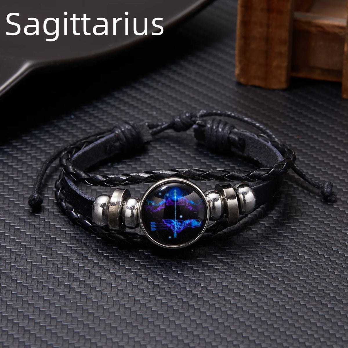 Zodiac Sign Luminous Leather Wrap Bracelet