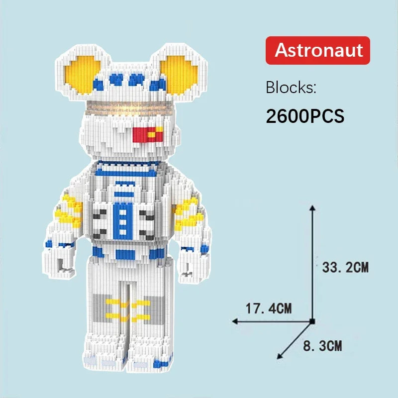Cartoon Bear Building Block Set with LED Light