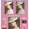 Before and after comparison showing a photo of a woman with a floral hat, demonstrating image refinement for diamond painting