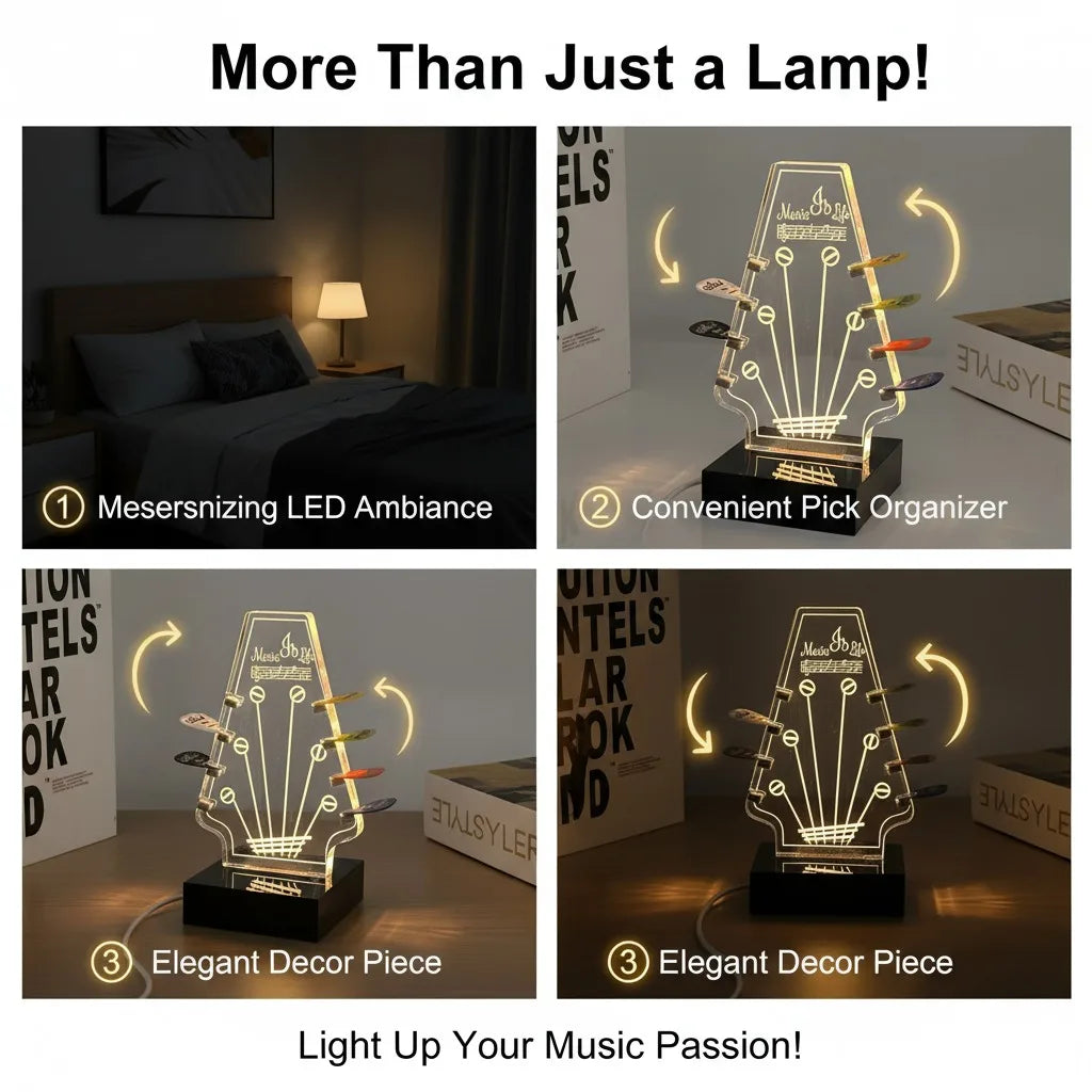 Illuminated Acrylic Guitar Pick Display Stand