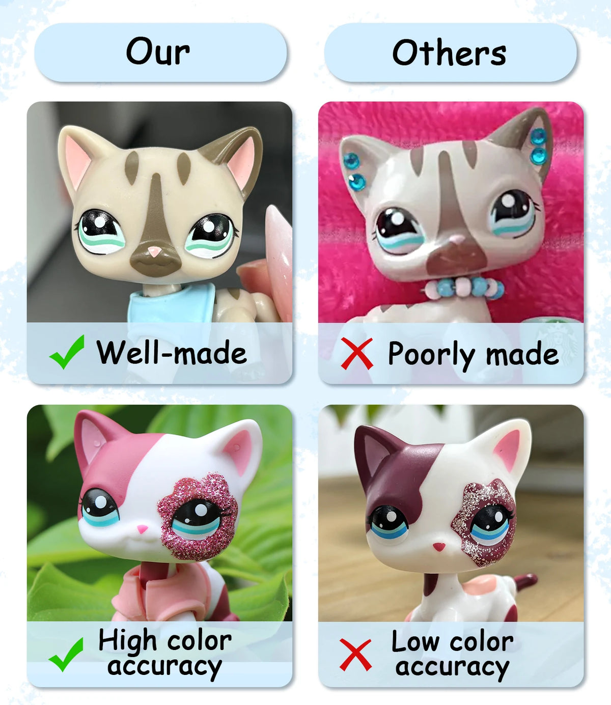 Realistic Mini Animal Figurine Set - Dogs, Cats & Fox