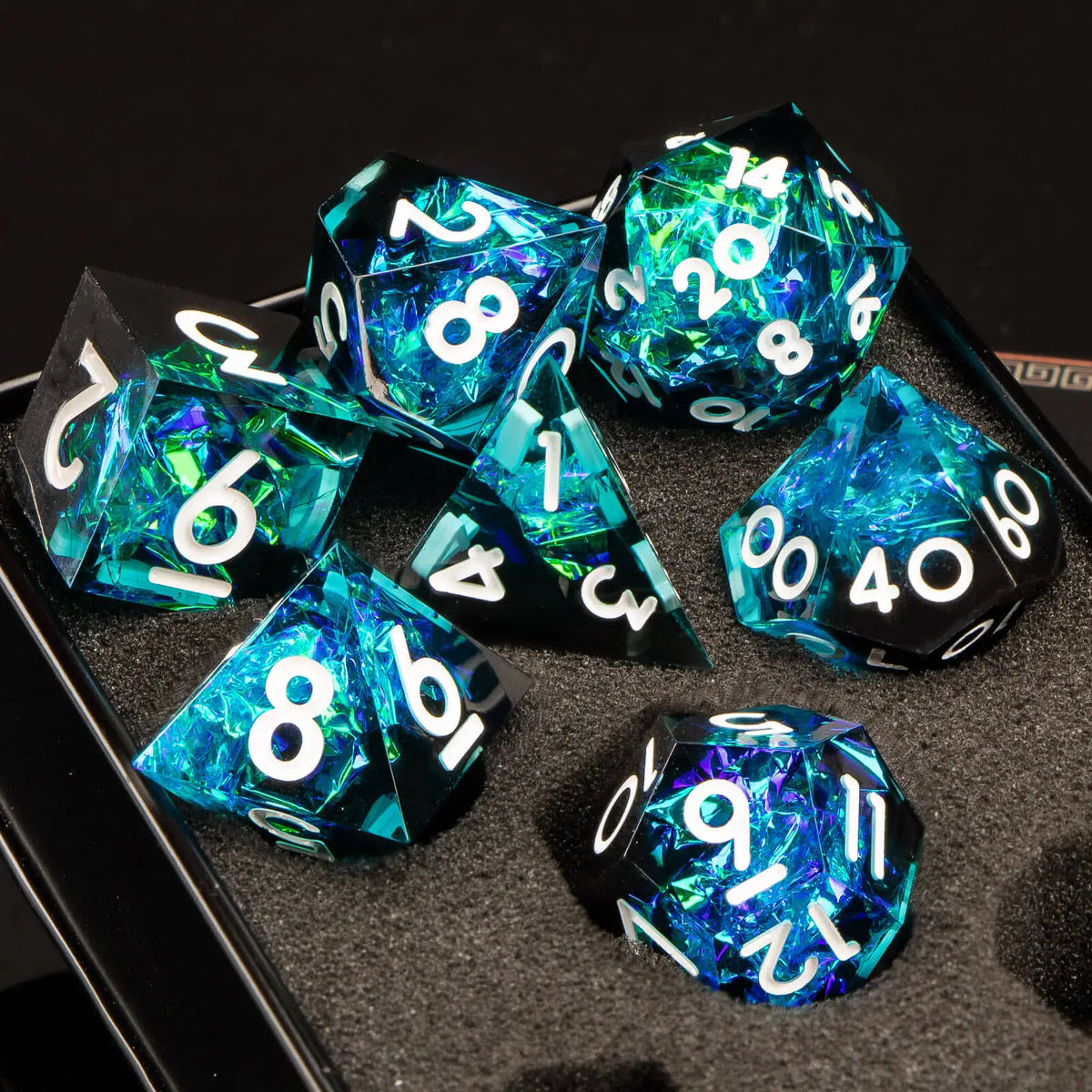Handmade Resin Sharp Edge Dice Set for RPG Gaming