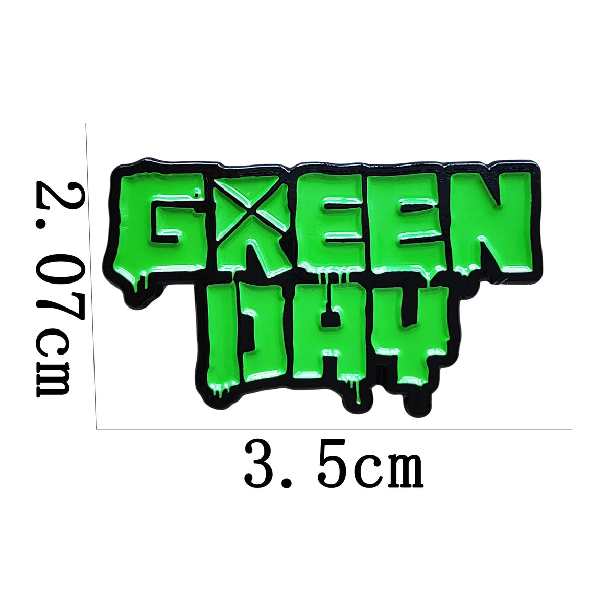 Green Rock Band Pin – Metal Lapel Brooch for Music Lovers