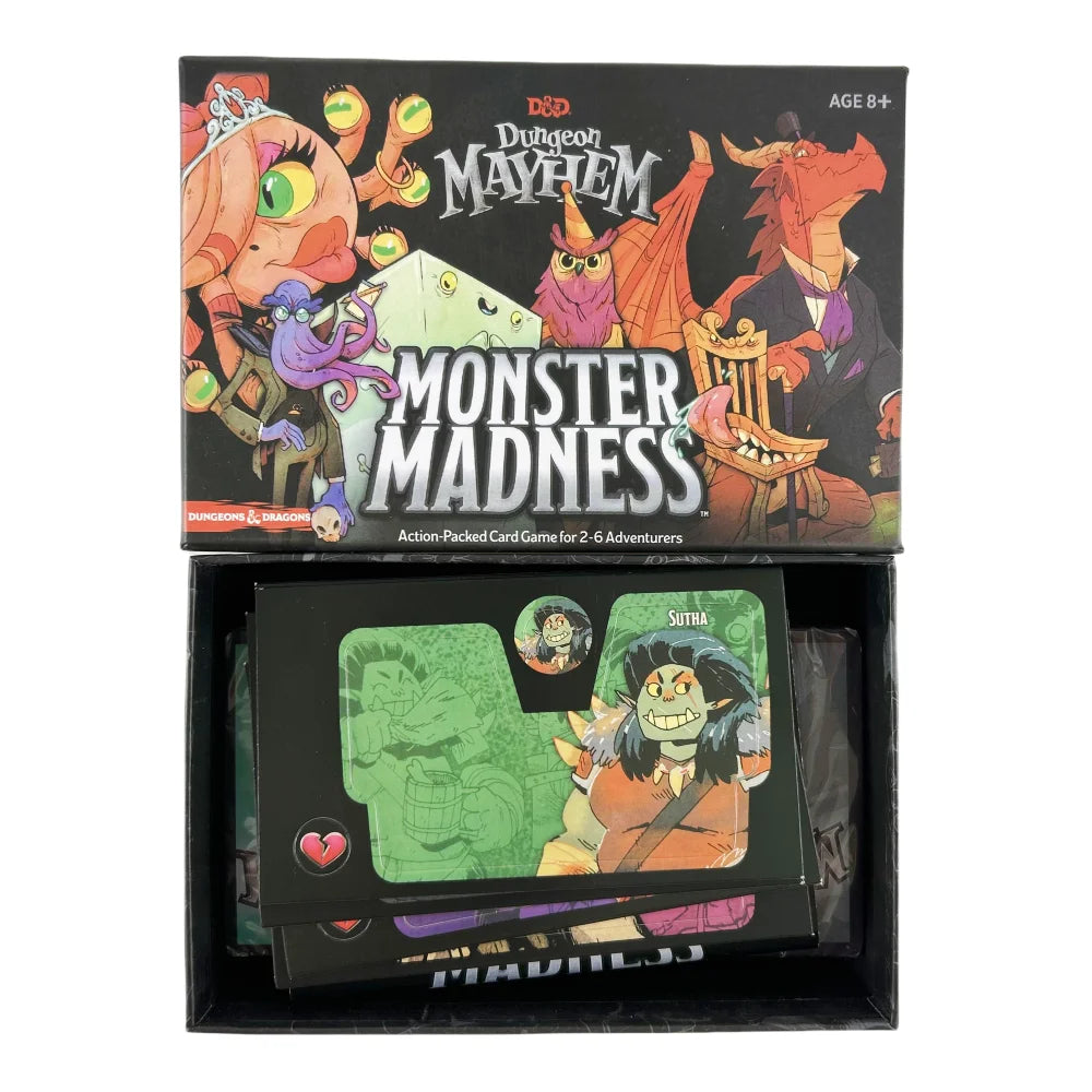 Box of Dungeon Mayhem Monster Madness action-packed card game featuring monster artwork