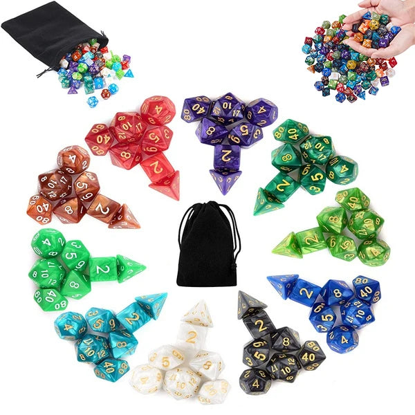 Multicolor Polyhedral Dice Set for RPG and Board Games