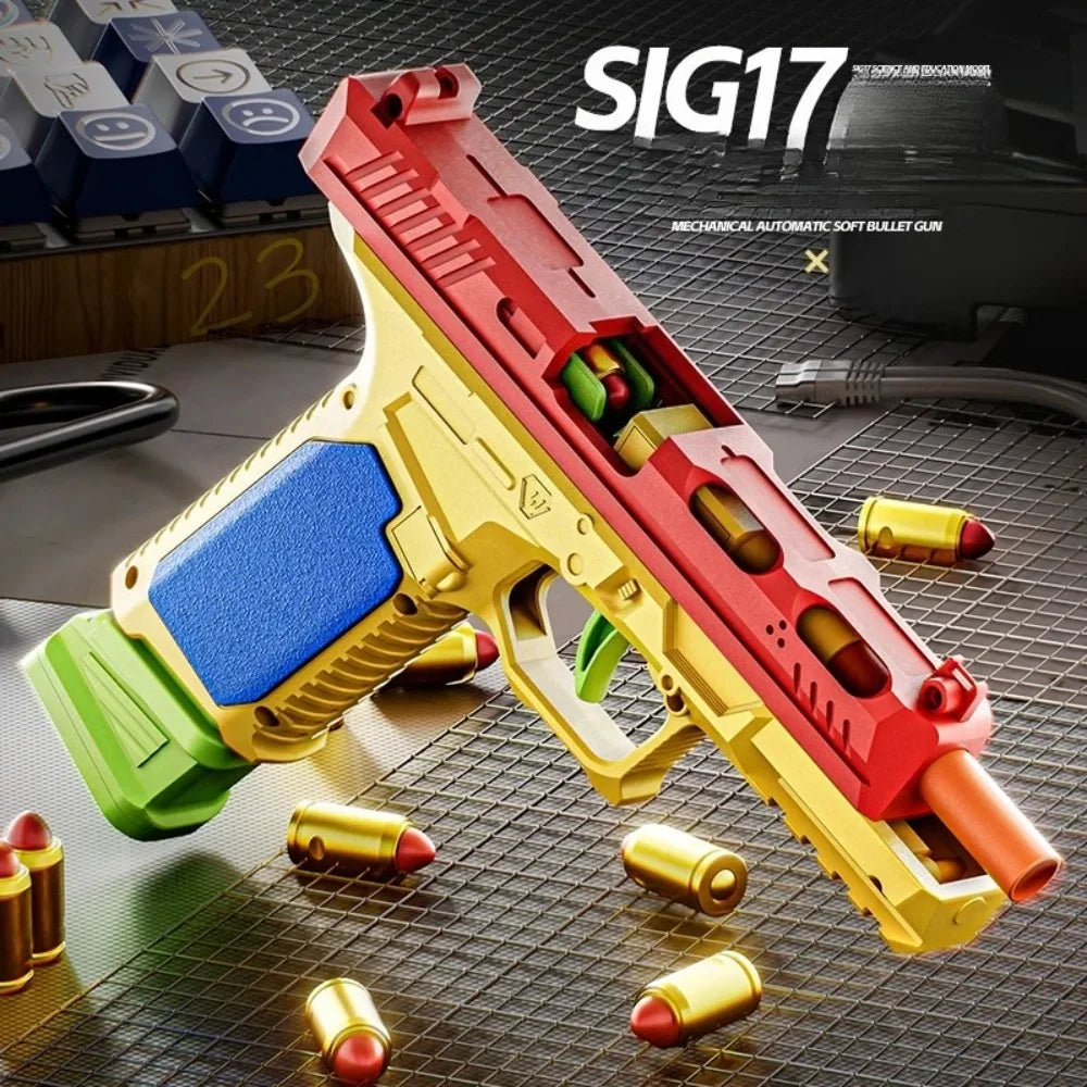 Realistic Building Block Toy Pistol with Shell-Ejecting Action