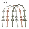 Three silicone pacifier clips with anti-drop chains in various pastel colors