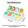 A white Montessori pop-up animal toy set featuring various cute animals like a lion, elephant, and rabbit.