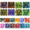 A collection of 10 mixed-color, 12mm dice in various patterns and colors for board games and RPGs.