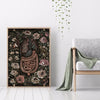 Dark Academia Anatomical Heart Canvas Art with Botanical Fragrance