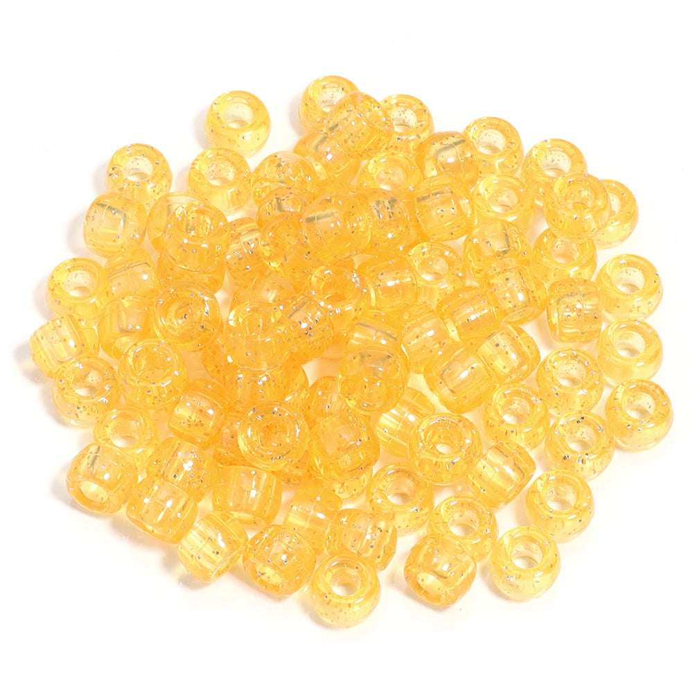 A pile of 200 colorful pony beads used for DIY jewelry making