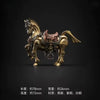 A detailed gold and bronze figurine of a horse, an adjudicator magnetic metal collectible.