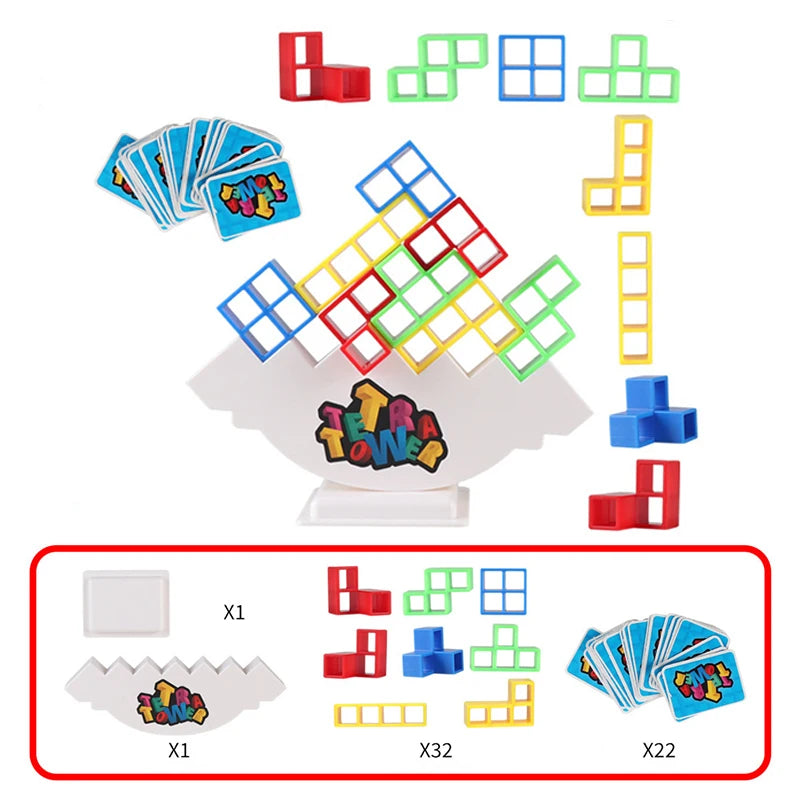 Tetra Balance Stacking Blocks for Family Games