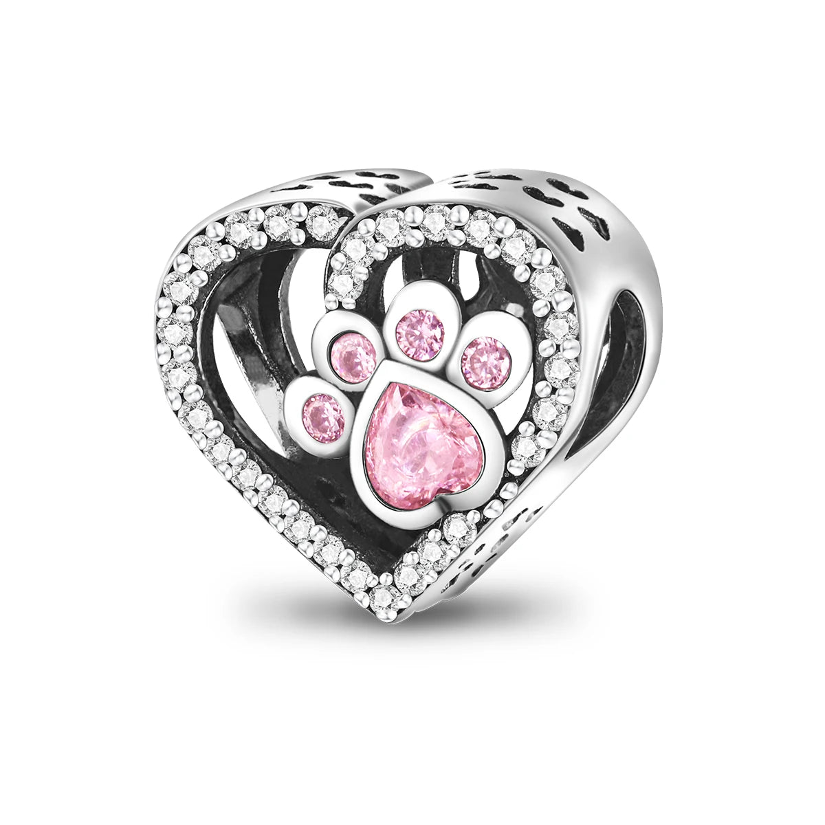 925 Sterling Silver Heart Charm Beads for Bracelets and Necklaces