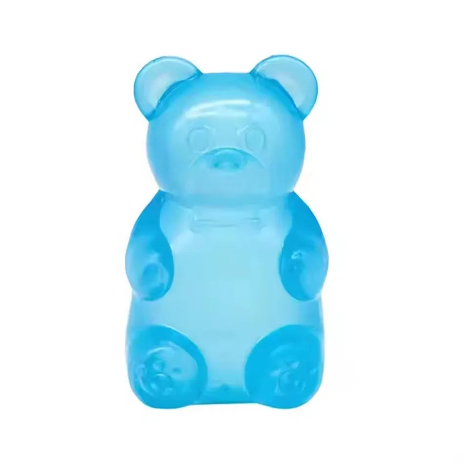 Helles blaues, durchscheinendes Gummibären-Form-Sensorikwürfel zur Konzentration und Stresslinderung.
