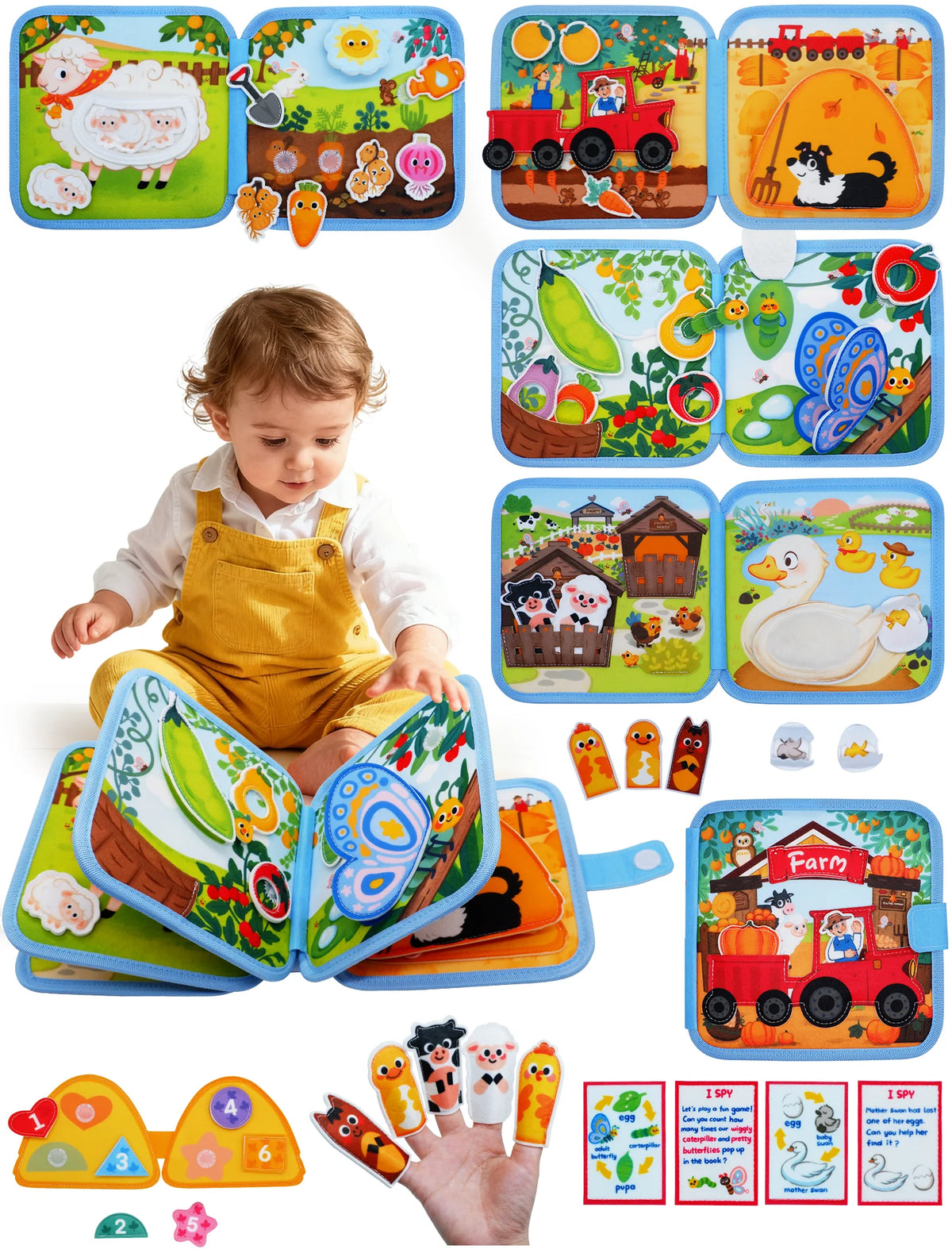 Montessori Busy Book for Toddlers – Quiet Activity Book with Life Skills & Pretend Play