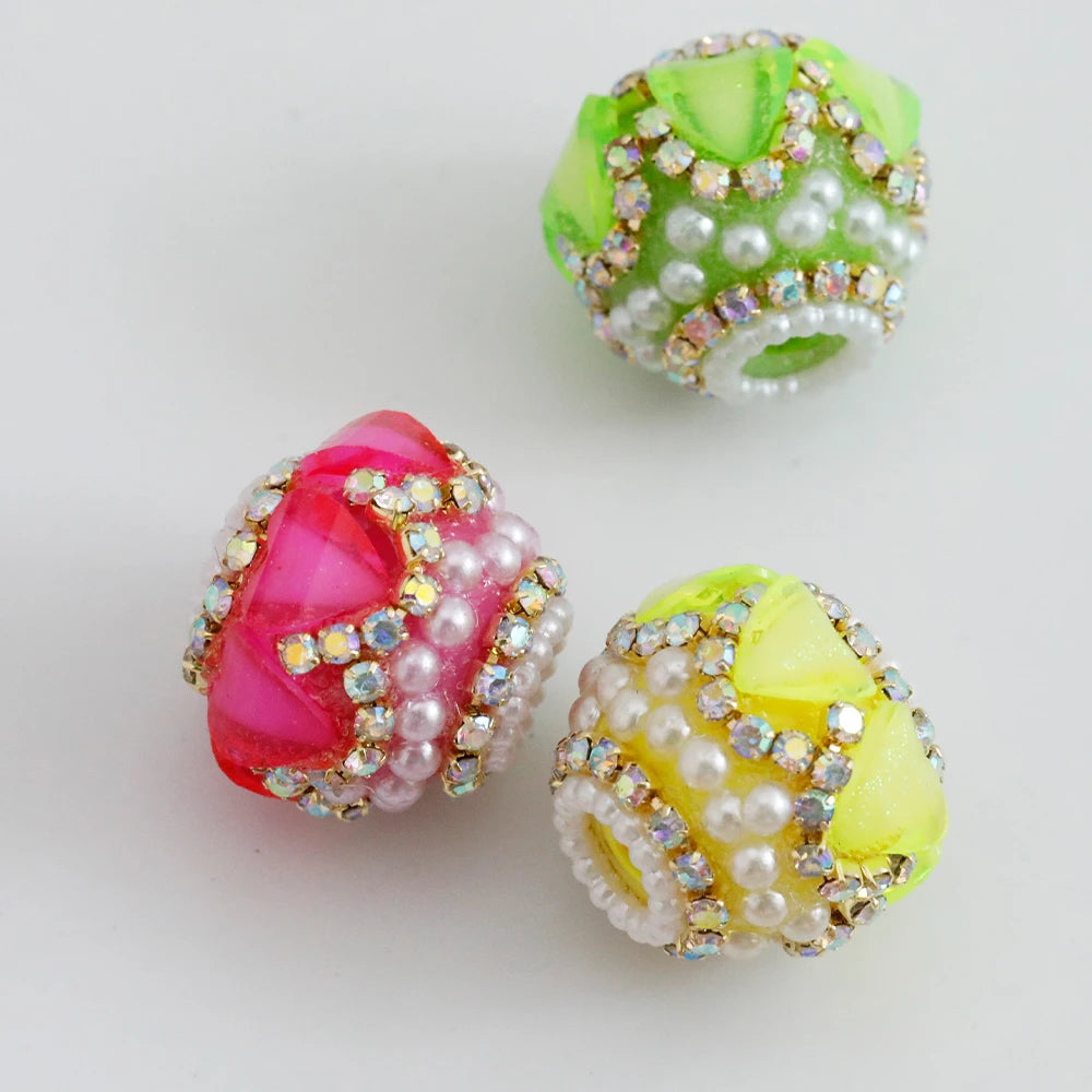 Acrylic Rhinestone Round Beads for Jewelry Making