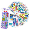 Portable 10-Compartment Pill Organizer with 175 Labels