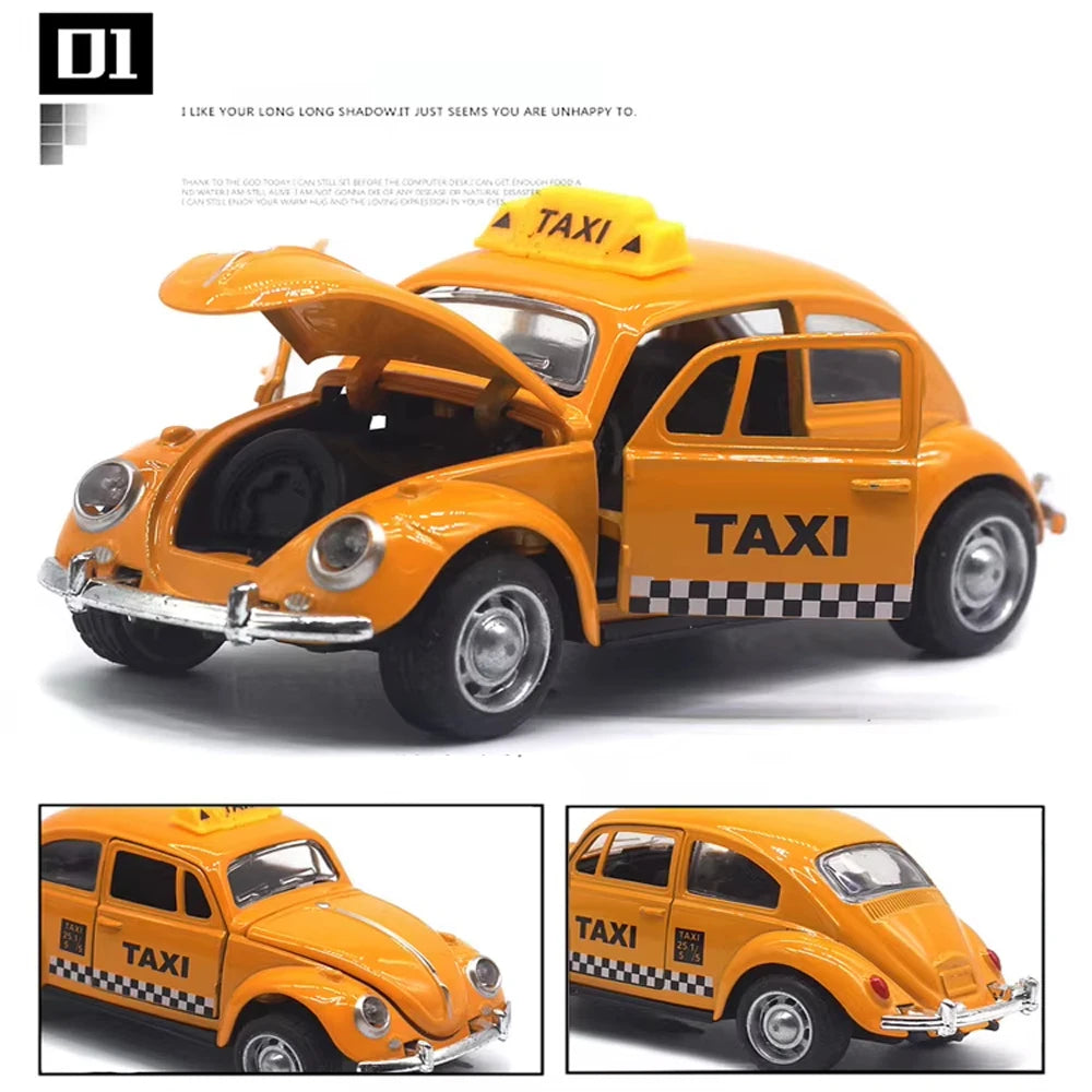 Classic Volkswagen Beetle Die-Cast Model Car with Pull-Back Action