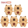 Five cute brown bear plush keychains or bag charms