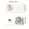 A set of six DIY diamond art Christmas greeting cards featuring floral designs and winter scenes.