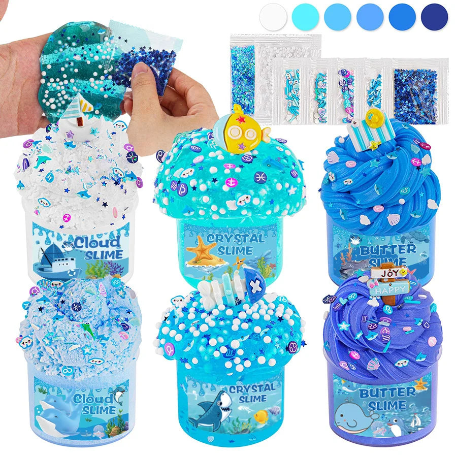 Cute Cloud Slime Party Pack (6 Containers)