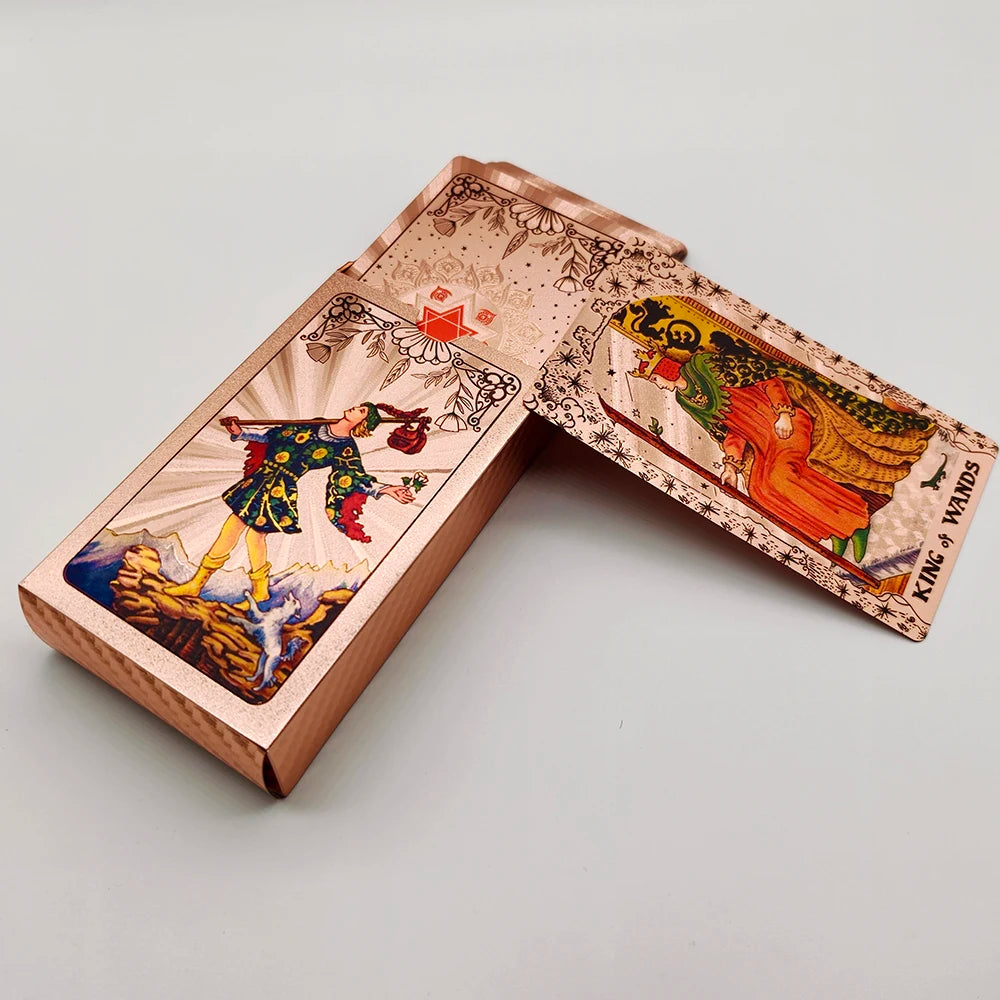 Gold Foil Waterproof Tarot Card Deck with Guidebook