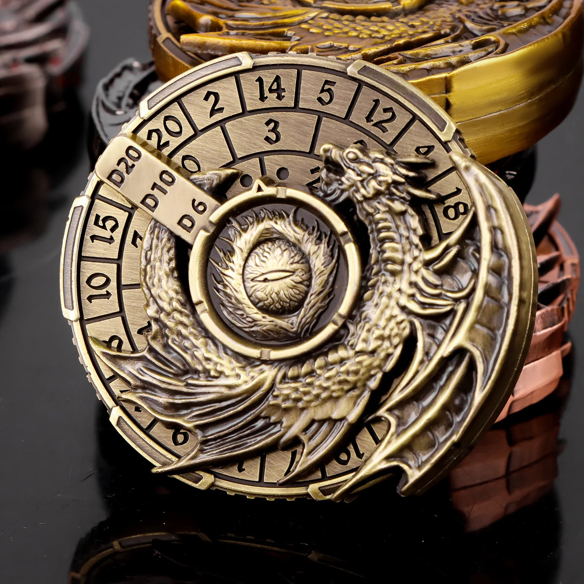 7-in-1 Metal Spinner Dice Cube for D&D