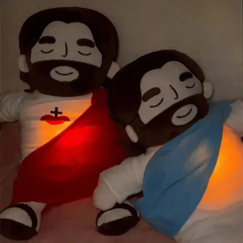Breathing Jesus Plush Toy with Calming Sacred Heart Design