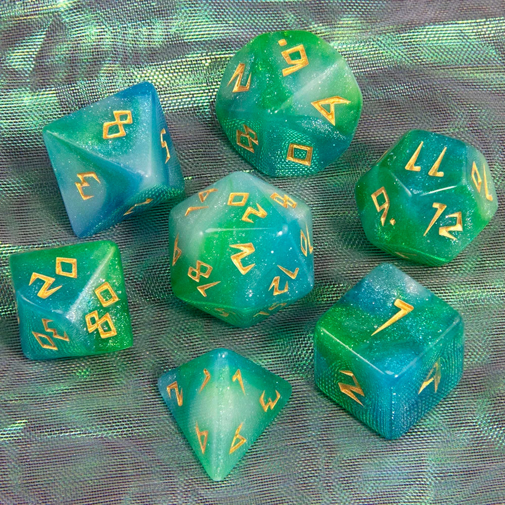 7-Piece Polyhedral Glitter Dice Set for Dungeons & Dragons