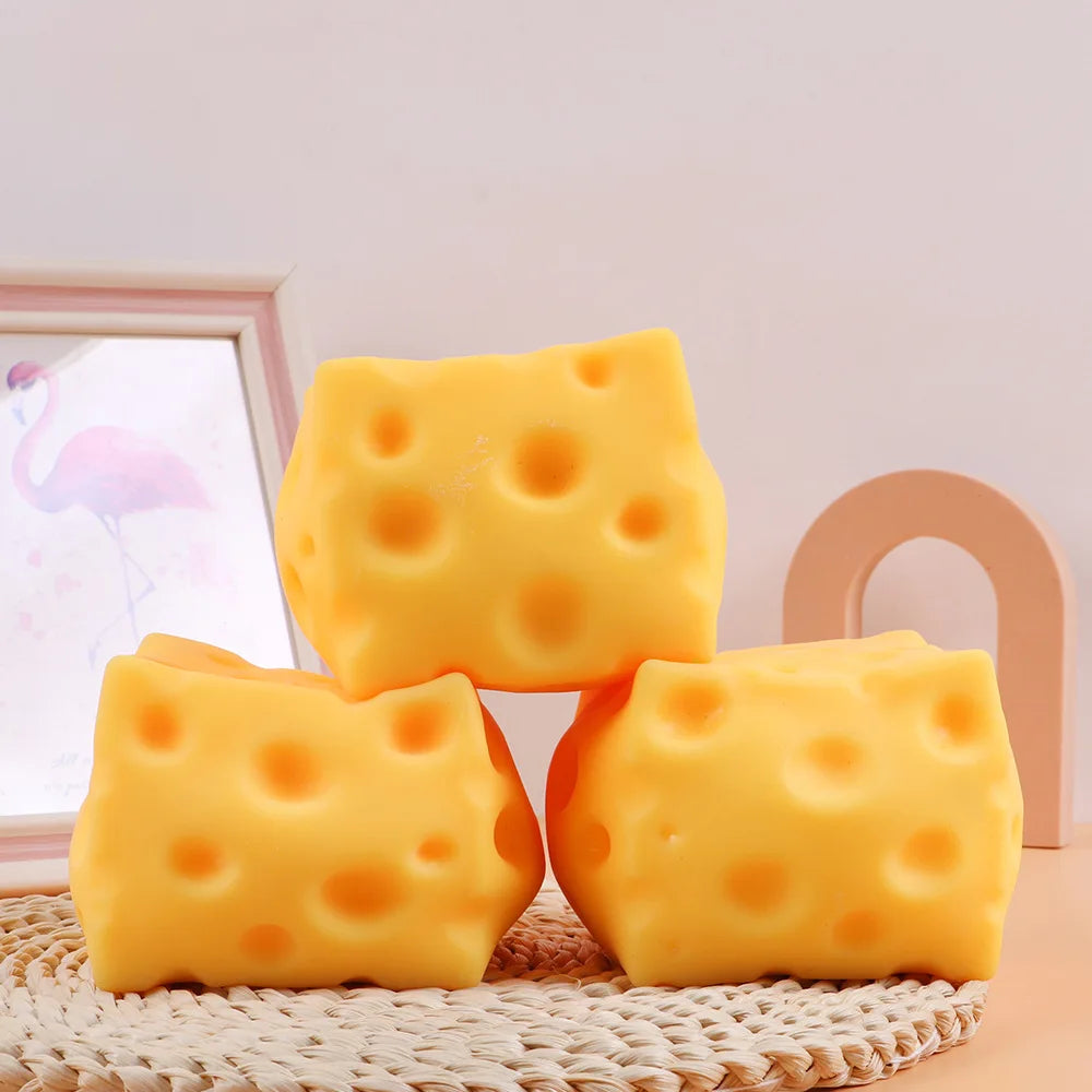 Jumbo Cheese Squeeze Fidget Toy – Slow Rebound Stress Relief