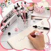 Cat Paw DIY Beaded Pen Set - 6 Pastel & Black Ballpoint Pens