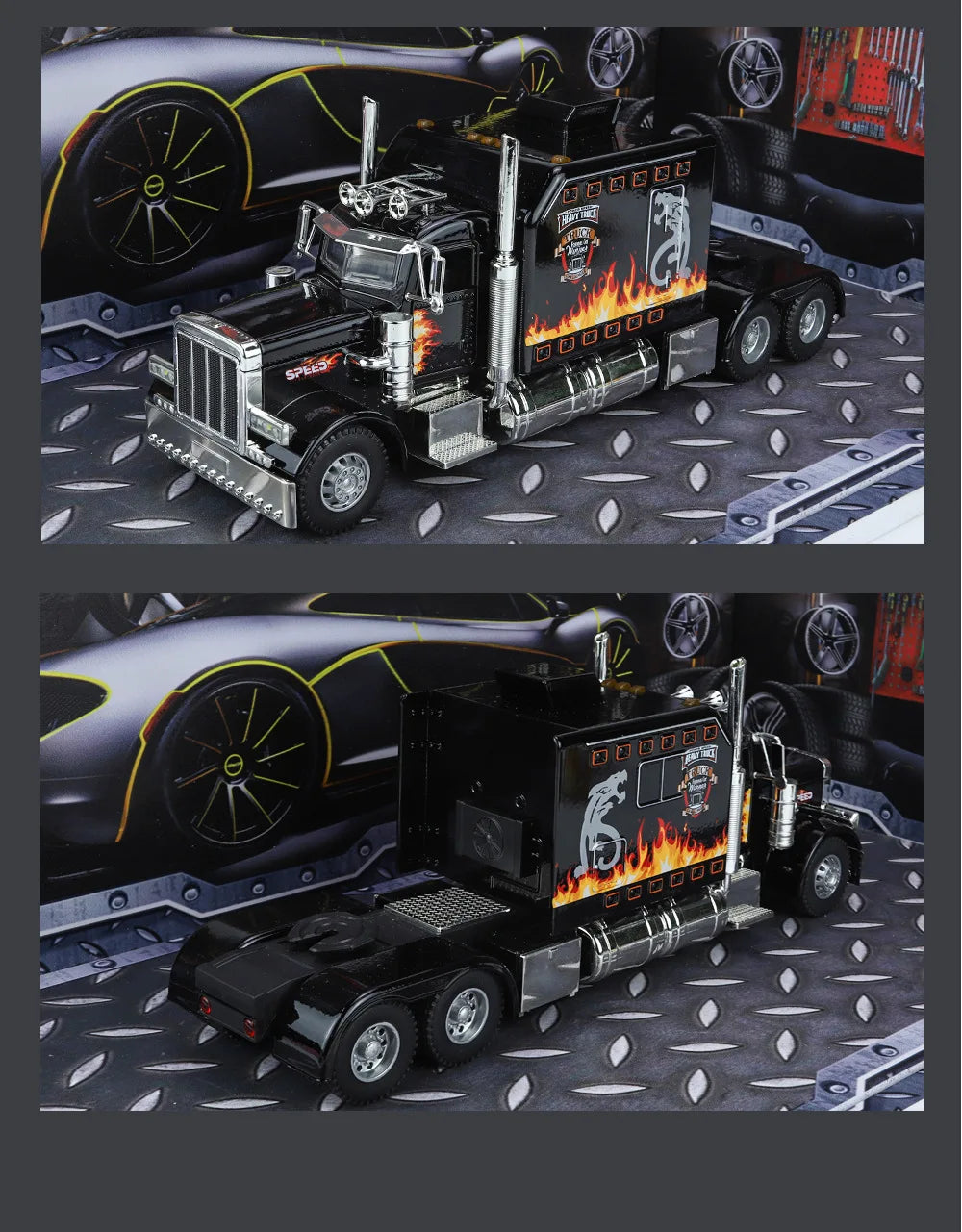Realistic Die-Cast Peterbilt 389 Truck with Sound & Light