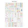 A collection of 30 temporary tattoos for kids and adults featuring various colorful designs and patterns.