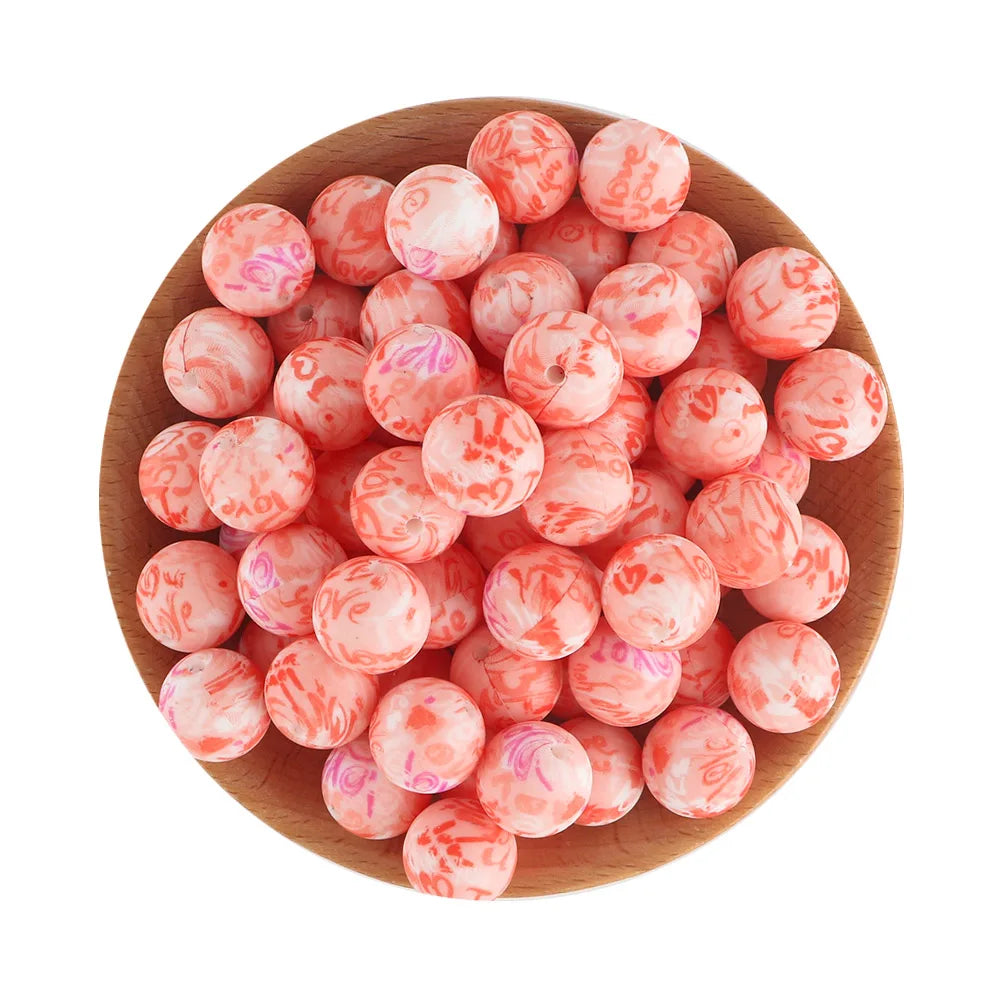 Pink Silicone Round Beads for DIY Jewelry Making