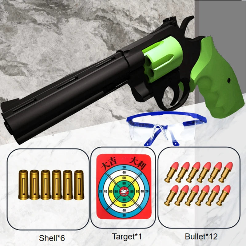 Mechanical Soft Bullet Revolver Toy Gun with Shell Ejection