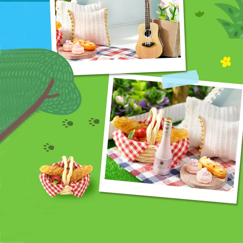 DIY Wooden Miniature Dollhouse Coffee Shop Kit