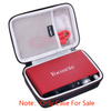 Red protective EVA hard case for Focusrite audio interfaces with foam padding and protective mesh interior