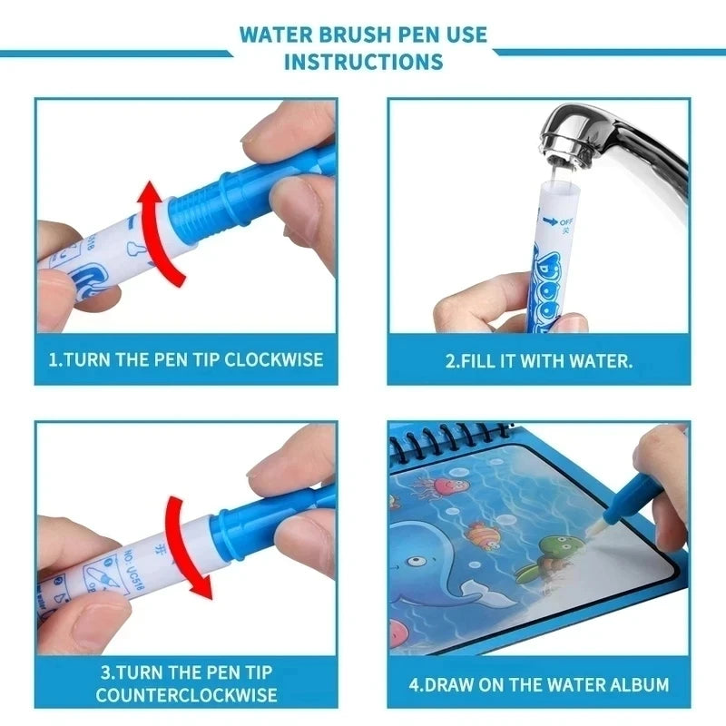 Reusable Water Coloring Book for Kids – Magic Drawing Pad