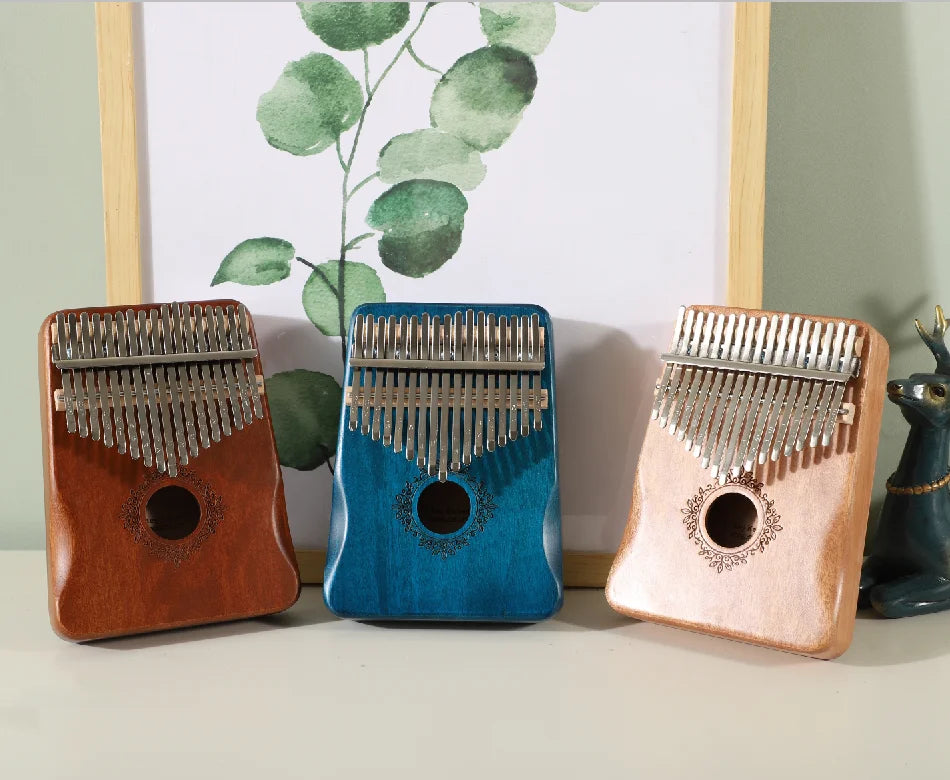 17-Key Mahogany Kalimba Thumb Piano