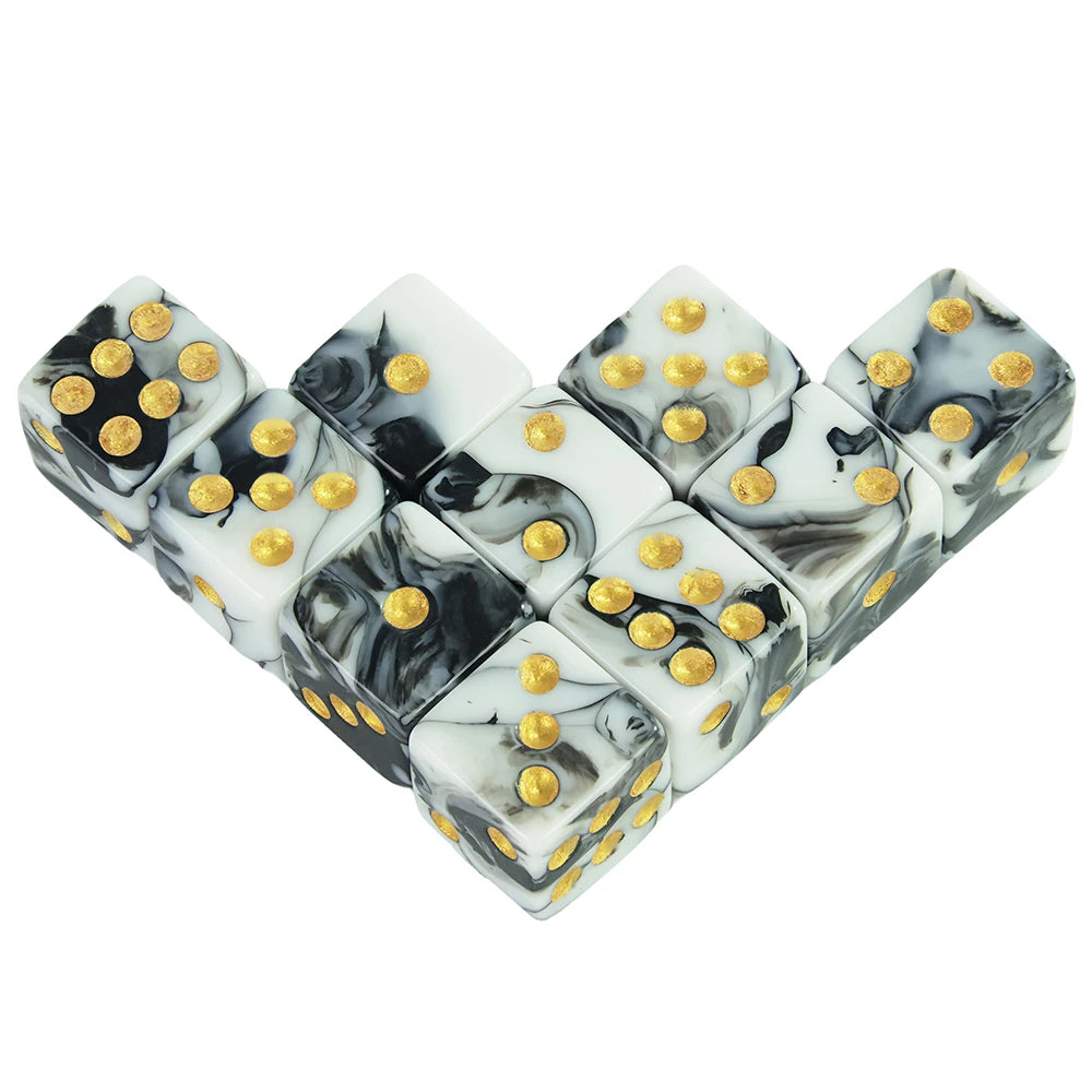 Classic Acrylic Dice Set – 12mm Six-Sided with Standard Dots