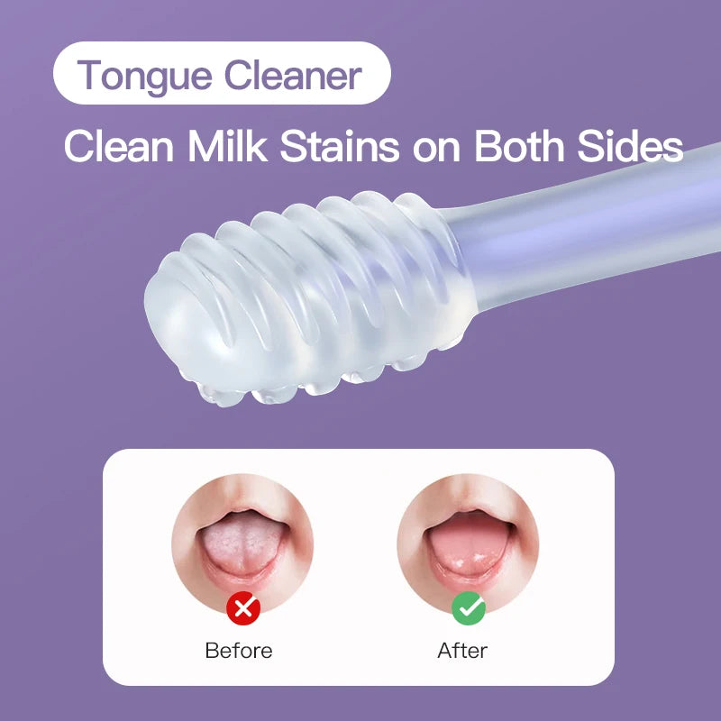 Baby Silicone Toothbrush Set with Tongue Cleaner and Storage Box